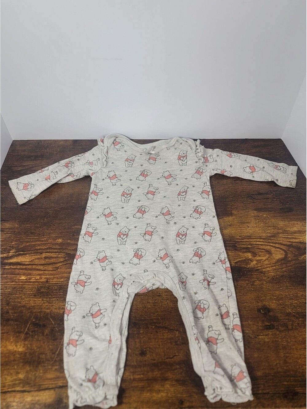 Disney Winnie The Pooh Baby Girl’s Ruffle Bodysuit Outfit Size 6-9 Months